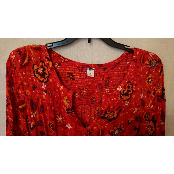 Flowing Mahogany Floral Old Navy Dress - Picture 2 of 8